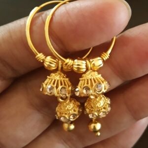 Bollywood jhumka earings / hoops gold plated  jhumki/ jhumka /Earrings